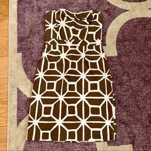 Trina Turk Brown Geometric Print Strapless Dress